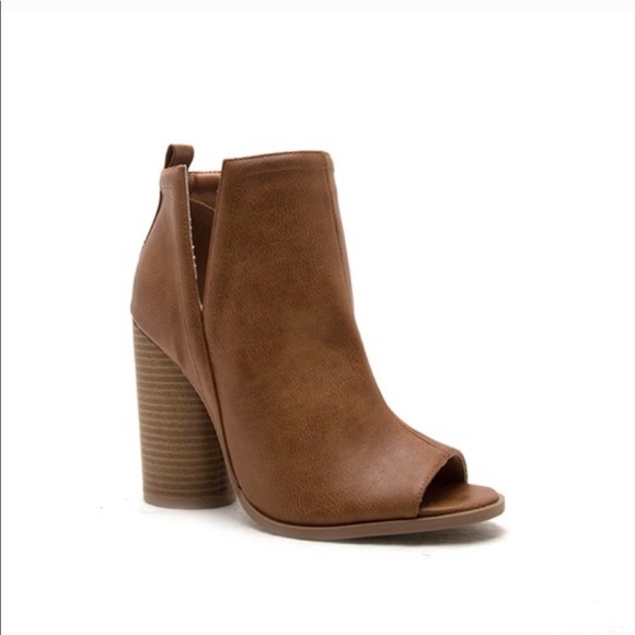 🆕 Cognac Open Toe Bootie Sz6 / No Box - Picture 5 of 7
